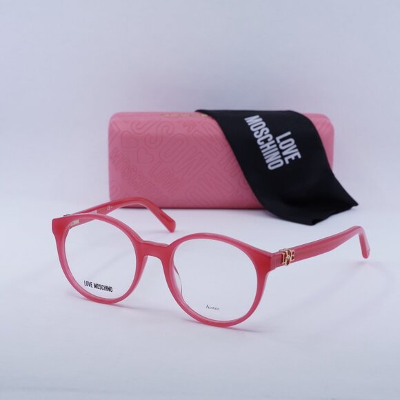 Moschino MOL523 0C9A00 Round Eyeglasses 49mm - Shiny Pink - Picture 1 of 10